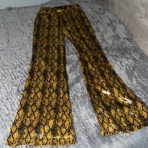 Medium yellow snake skin bell bottoms